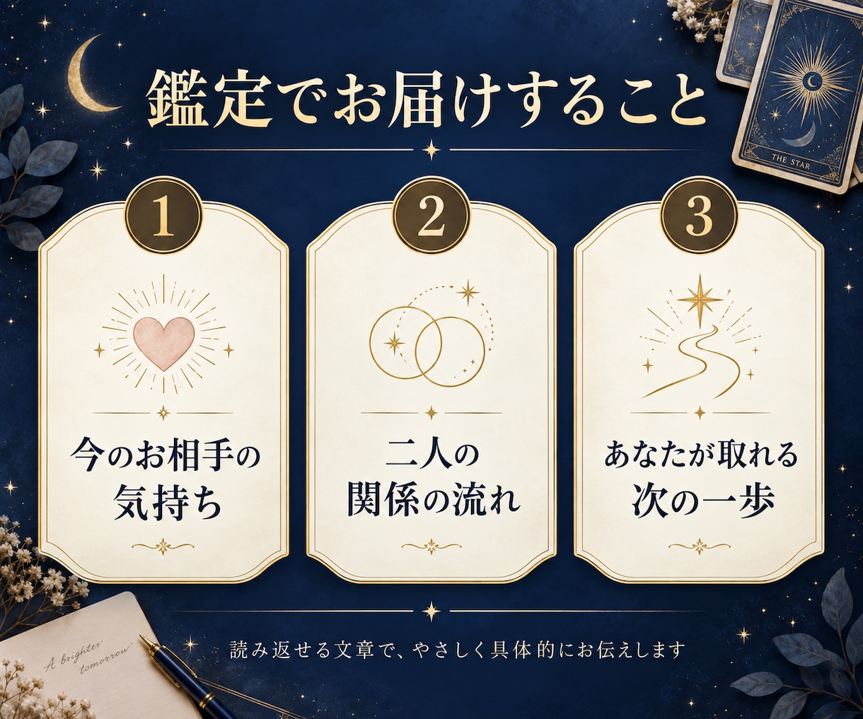 相手の気持ちと今後をタロットで読み解きます 片思い・復縁・音信不通｜今の本音と次の一歩を文章鑑定 イメージ2