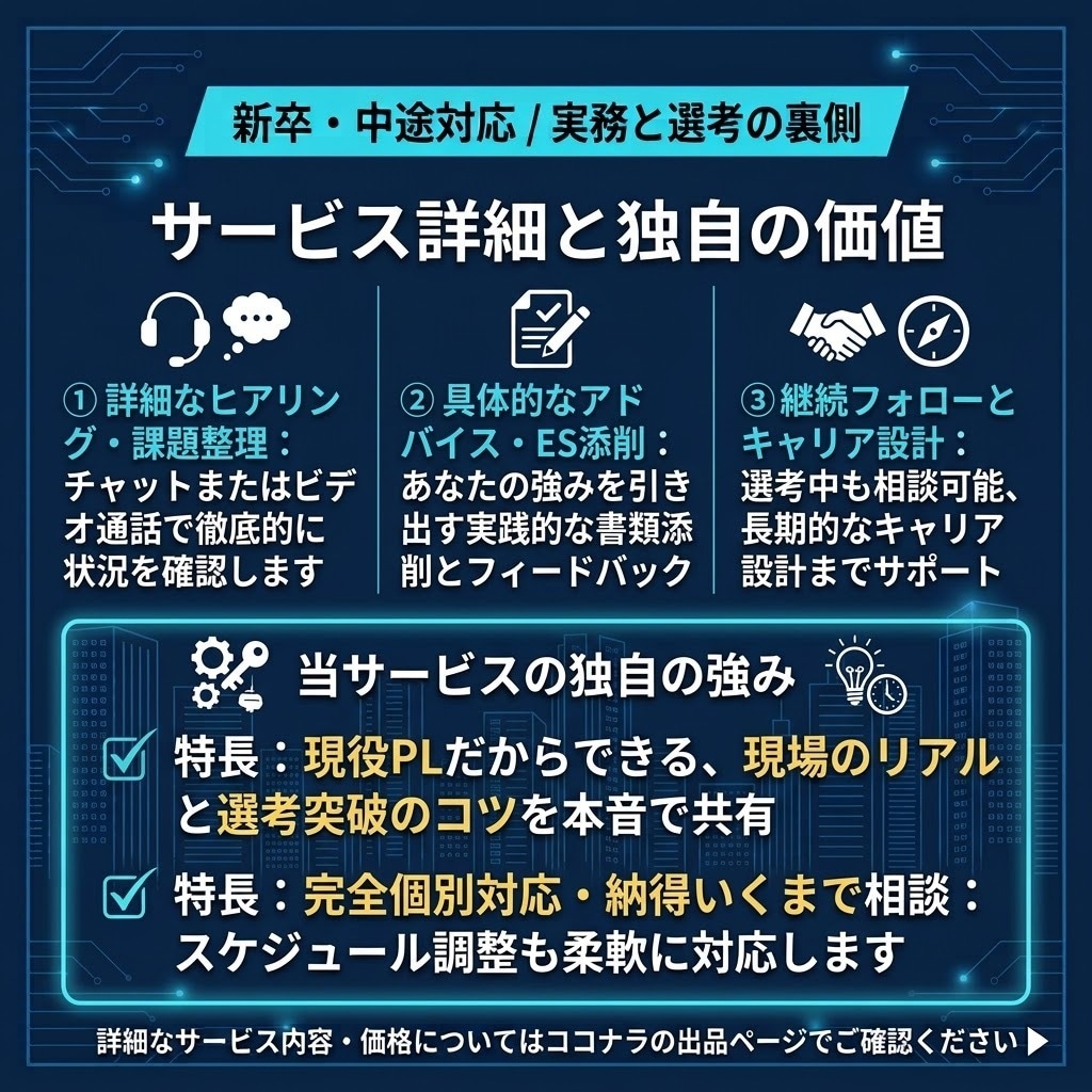 大手社員が就活や理系キャリアの悩みに答えます 新卒・転職で大手突破！実務と選考の裏側を本音でシェアします イメージ3