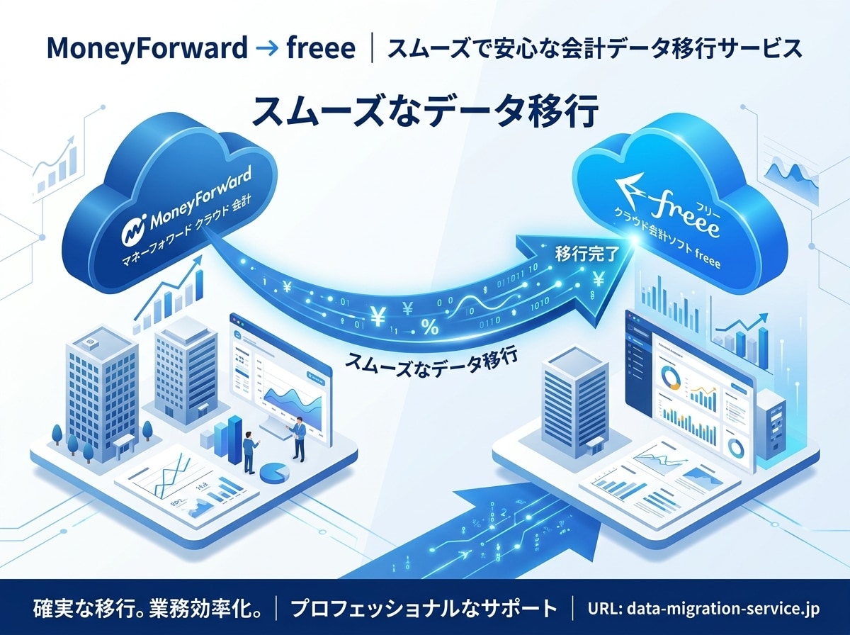 MFとfreeeの会計データ移行を完全代行します 確定決算の完全再現・部門タグ最適化・複数期決算も精密移行 イメージ1