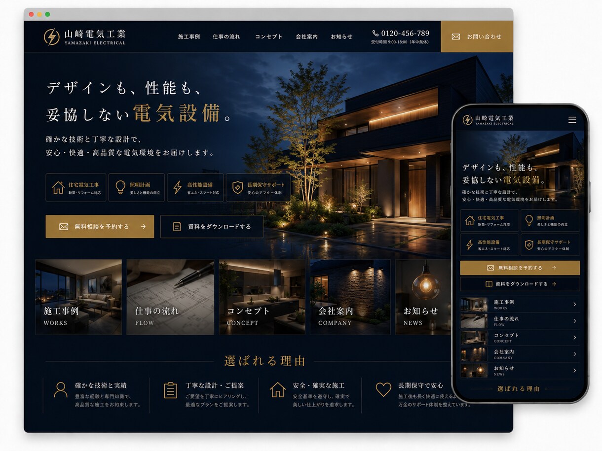 電気屋さん専門のホームページを制作しますます お客様想いの現場の強みが伝わる、更新しやすいホームページ イメージ9
