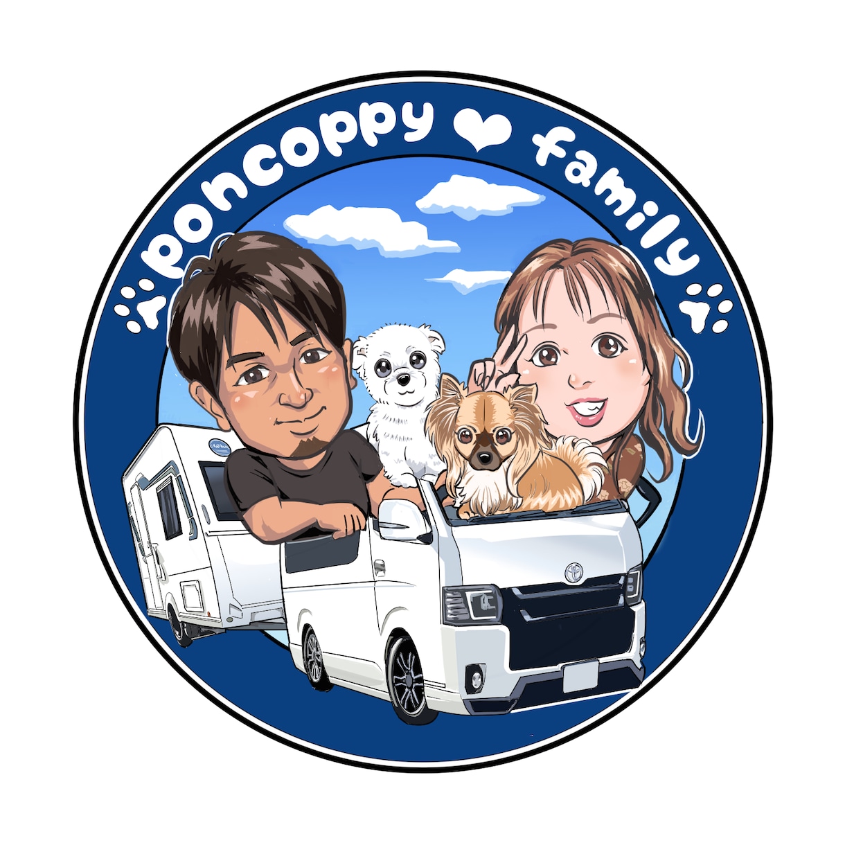 似顔絵ステッカーイラストを制作します 乗り物・趣味・レジャー・お店などアイコンや名刺・ステッカーに イメージ3