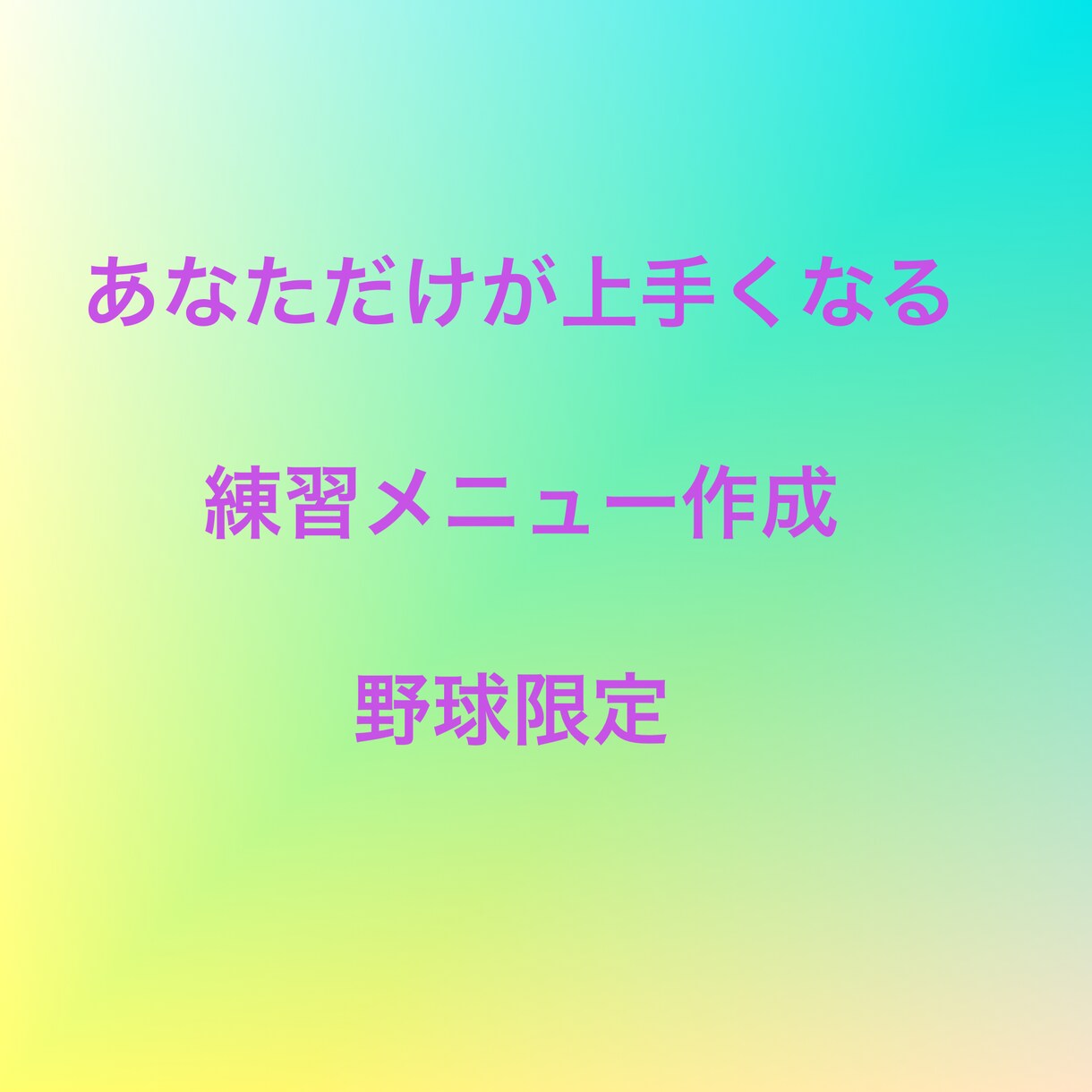 元プロ野球選手があなただけの練習メニューを作ります あなたの技術、身体、目標に合う練習メニューを作ります イメージ1