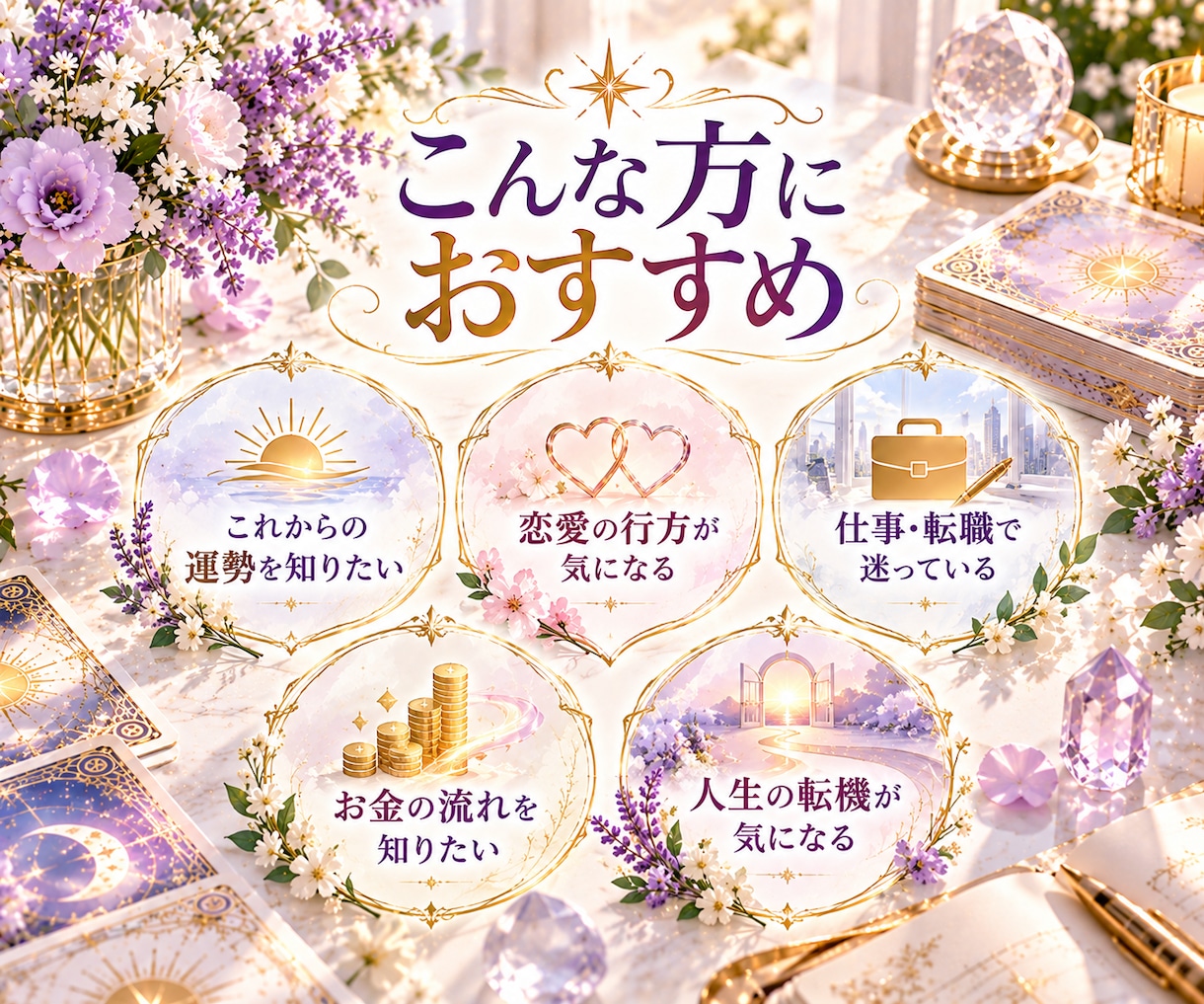 今後3ヶ月の運勢と起こる変化を詳しく占います 全体運・恋愛・仕事・金運・人間関係・未来の流れ・転機・幸運 イメージ3