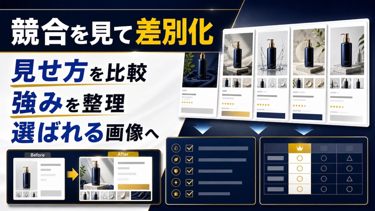 Amazon・楽天の商品画像7枚を制作します 競合分析つきで伝わる7枚構成に イメージ3