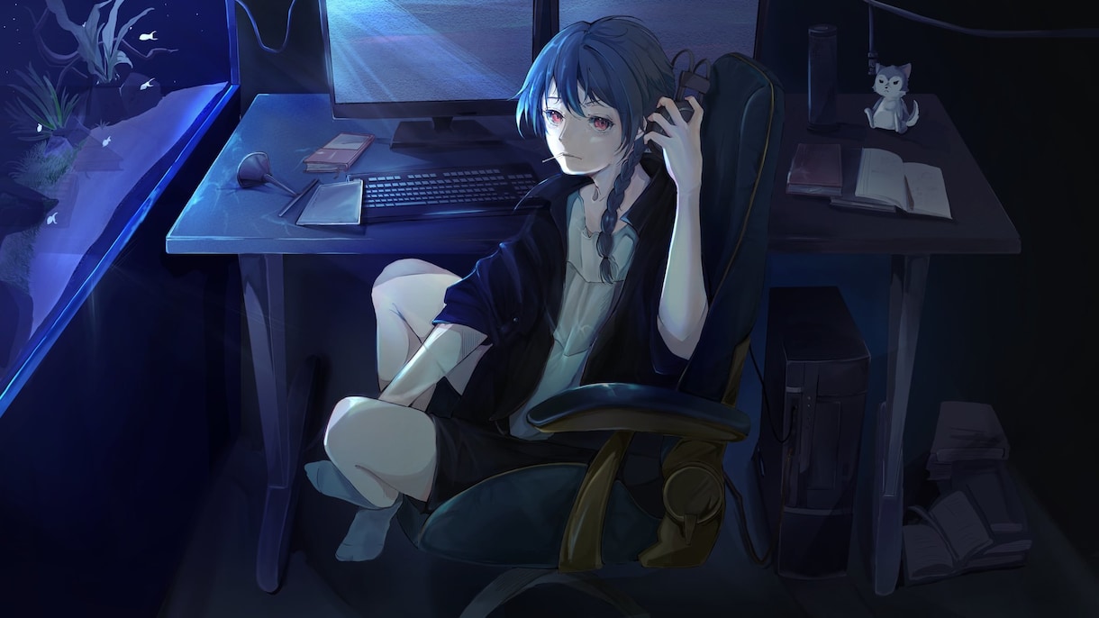 うたみた、立ち絵、キャラデザ等イラスト描きます 厚塗り系のイラスト、中性的なキャラ、背景 イメージ1