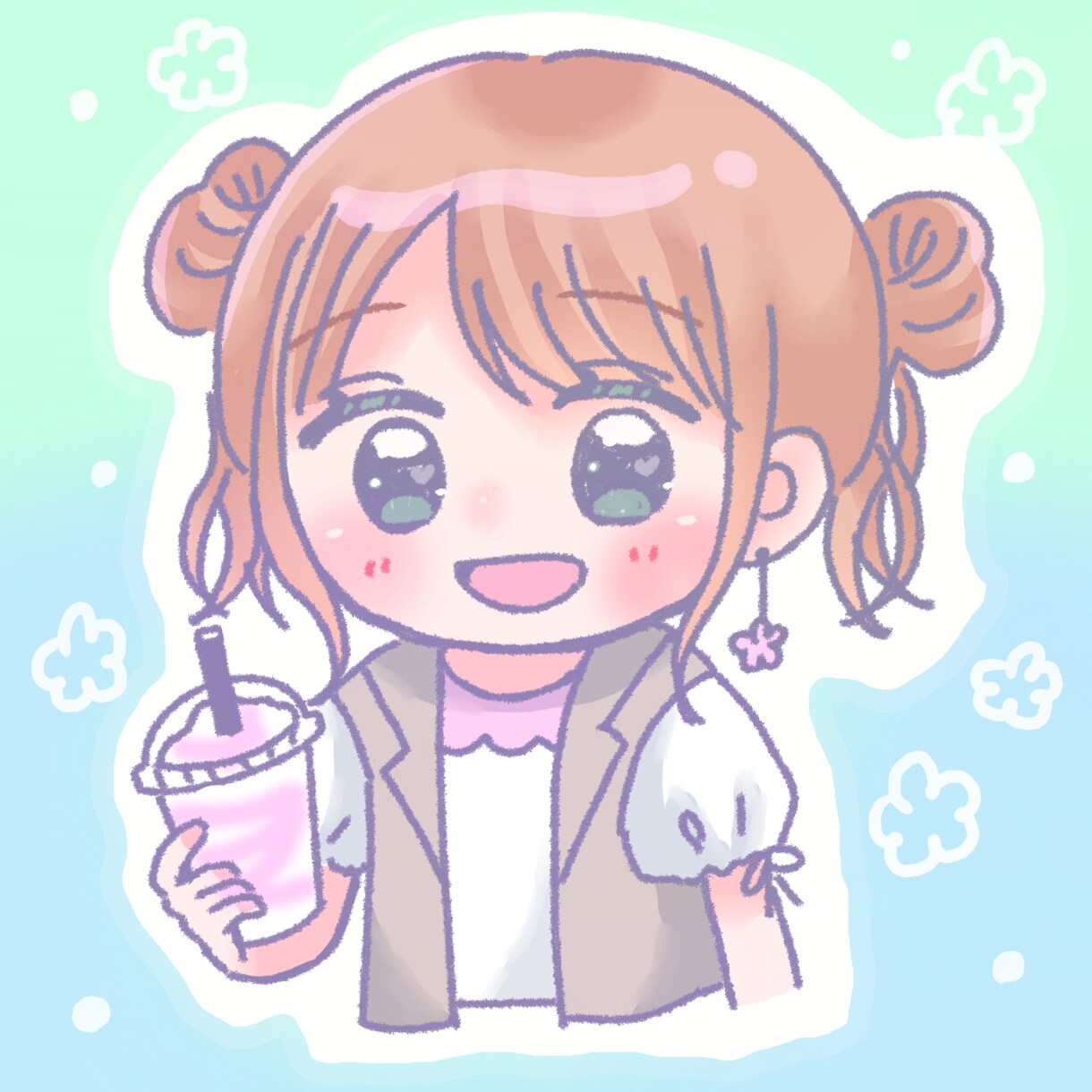 優しいSNSアイコン作成致します ほんわか優しい雰囲気のイラストをお描きします。 イメージ9