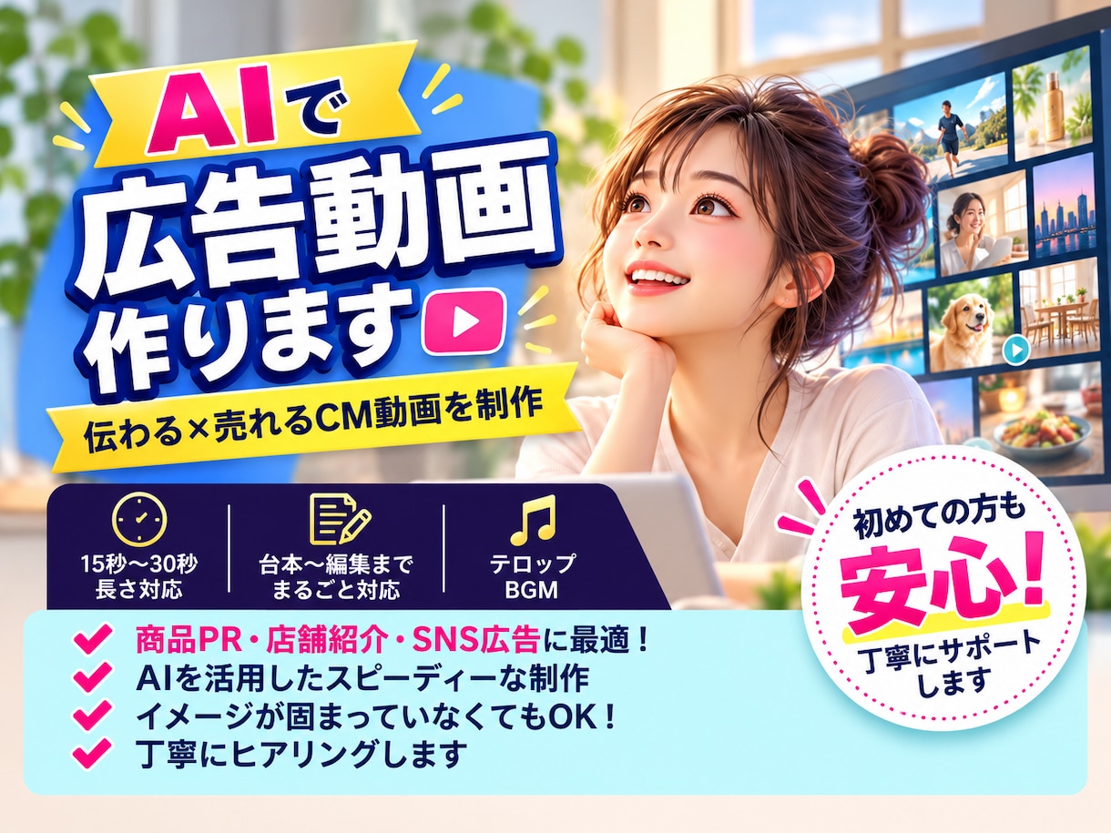 AI活用したSNS用CM・PR動画を制作します ★モニター価格！先着5名様限定★全部コミコミ8000円 イメージ1
