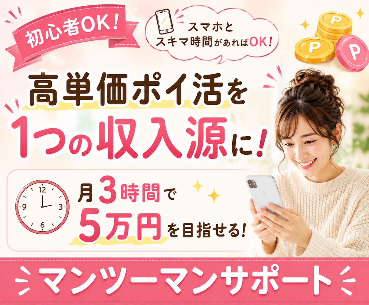 高単価なポイ活で1つの収入源を作る方法教えます 初心者OK！歴10年の主婦がマンツーマンサポート イメージ1