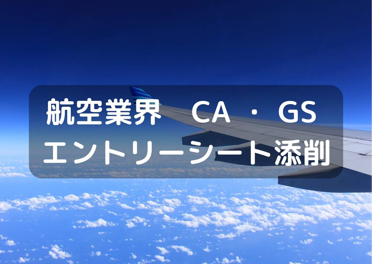 航空業界（CA）（GS）内定！ES添削します このチャンスを逃さない！国内大手エアライン内定実績あり イメージ1