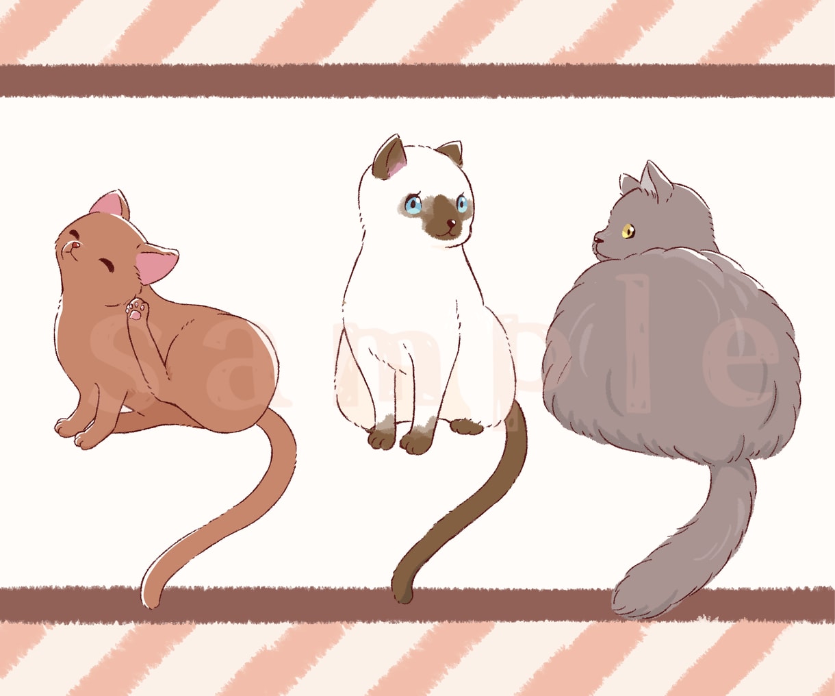 1枚に最大4匹✨かわいい動物さんをお描きします ふわふわもふもふのイラストはいかがですか？ イメージ2