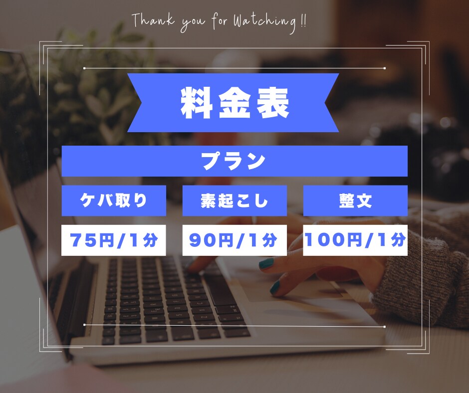 文字起こしの煩わしさを代行いたします 音声、動画を文字起こし！迅速・丁寧にライティングします！ イメージ2