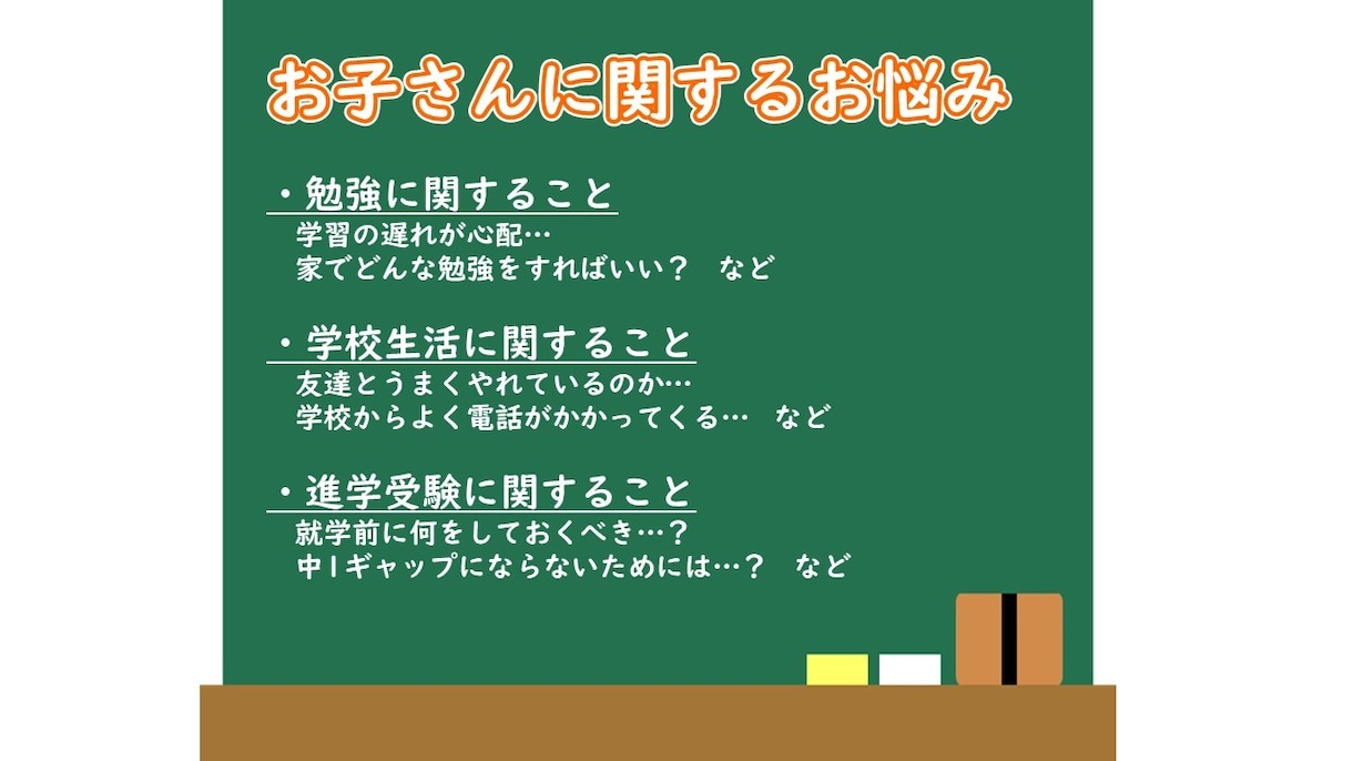 お子さんや学校に関する【チャット】相談に乗ります 元教師の観点からお悩みごとを解決します イメージ3