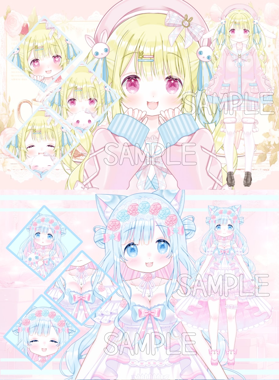 ふわふわカワイイVtuber★全工程制作します キャラデザ・イラスト・モデリングまで全部！可愛いならお任せを イメージ3