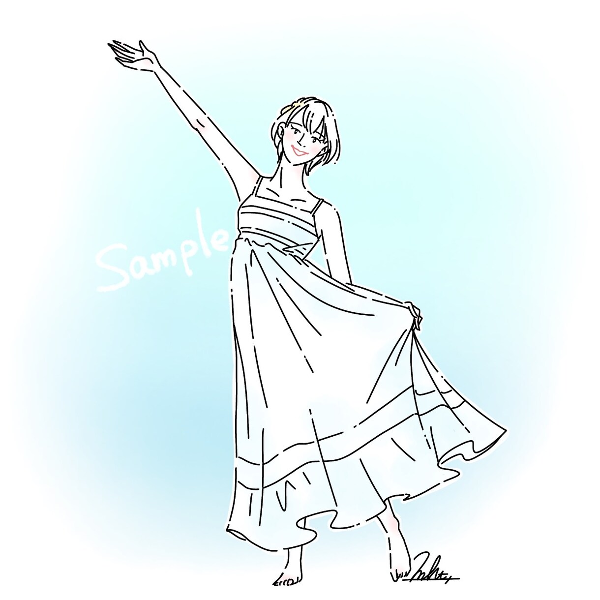 シンプルで優しいニュアンス線画イラストお描きします 商用利用可◎オプションにて動画や挿絵にも◎ イメージ4