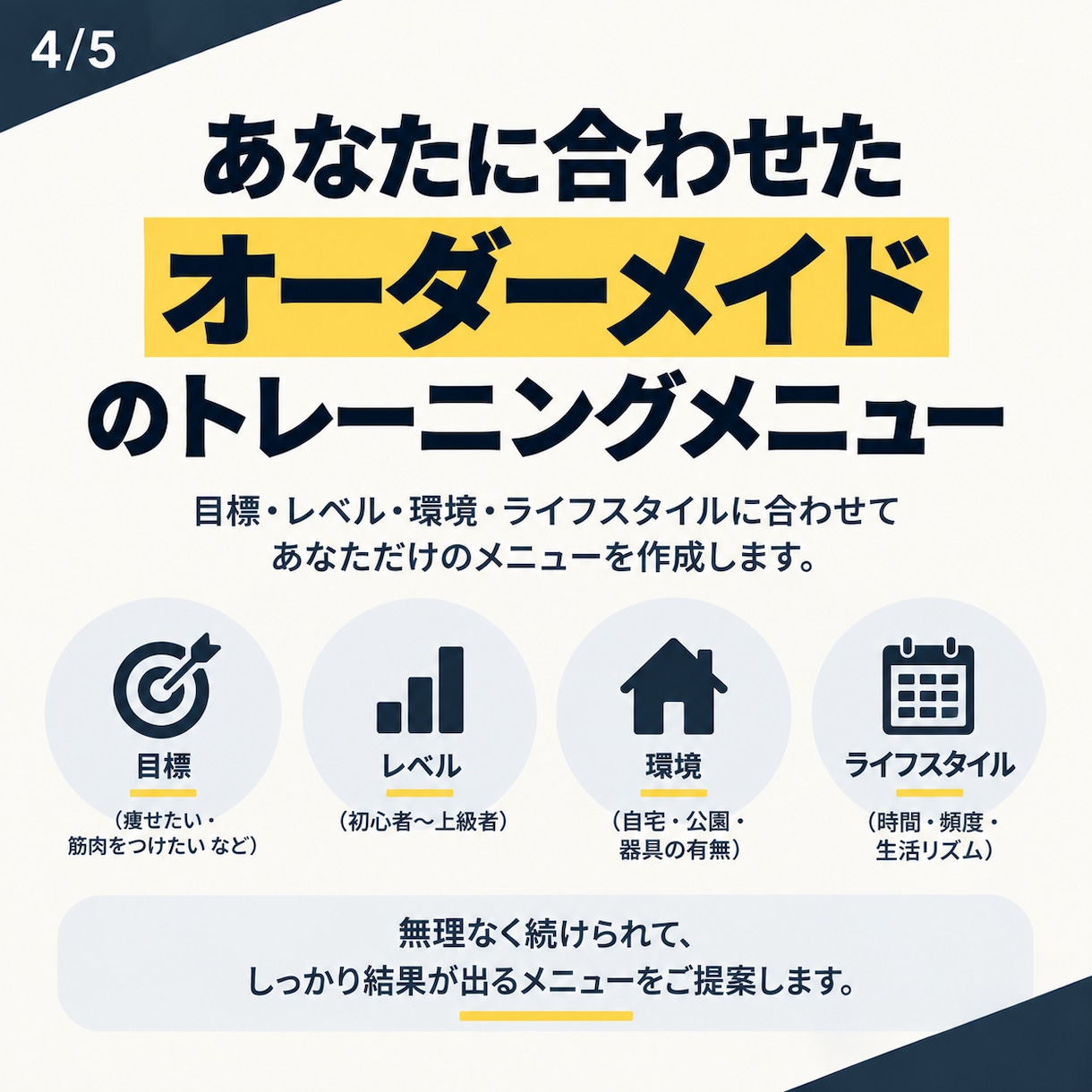 ジム不要！あなた専用の自重トレメニューを作ります 家・公園ＯＫ｜初心者でも続けられるメニューを個別作成 イメージ5