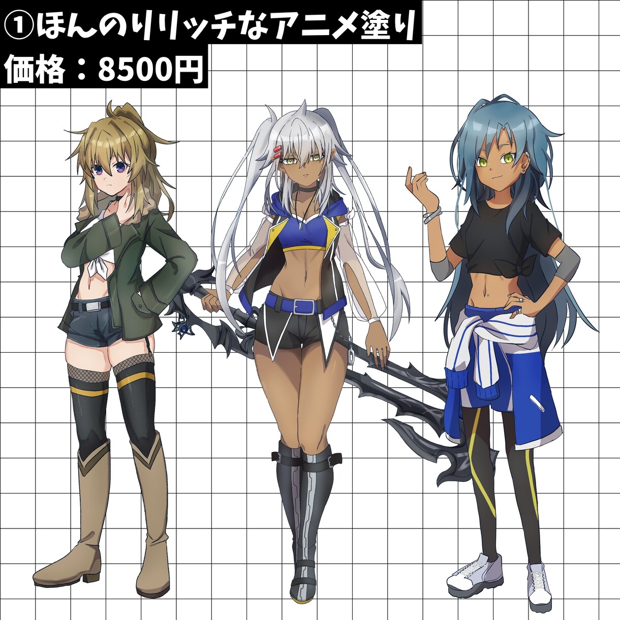 6月まで期間限定で立ち絵制作します 左右反転しても違和感のないイラストを…… イメージ5