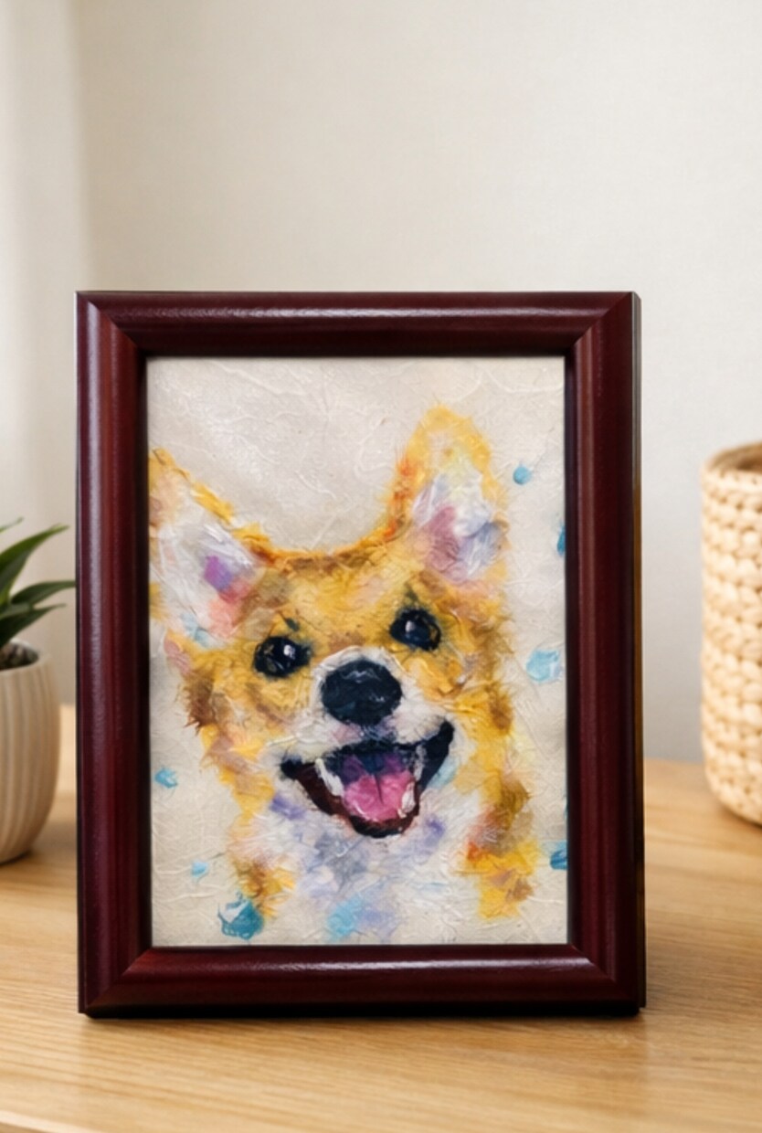 動物の似顔絵をふんわり優しいちぎり絵にします ペットをちぎり絵の世界へ。記憶の一枚に仕上げます イメージ10