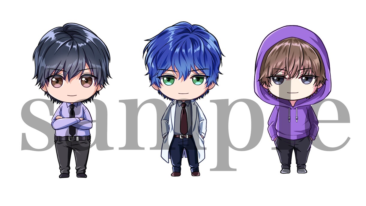 ミニキャラ(ちびキャラ)イラスト描きます 【商用利用可】2頭身のミニキャラ・アニメ塗りで描きます！ イメージ10