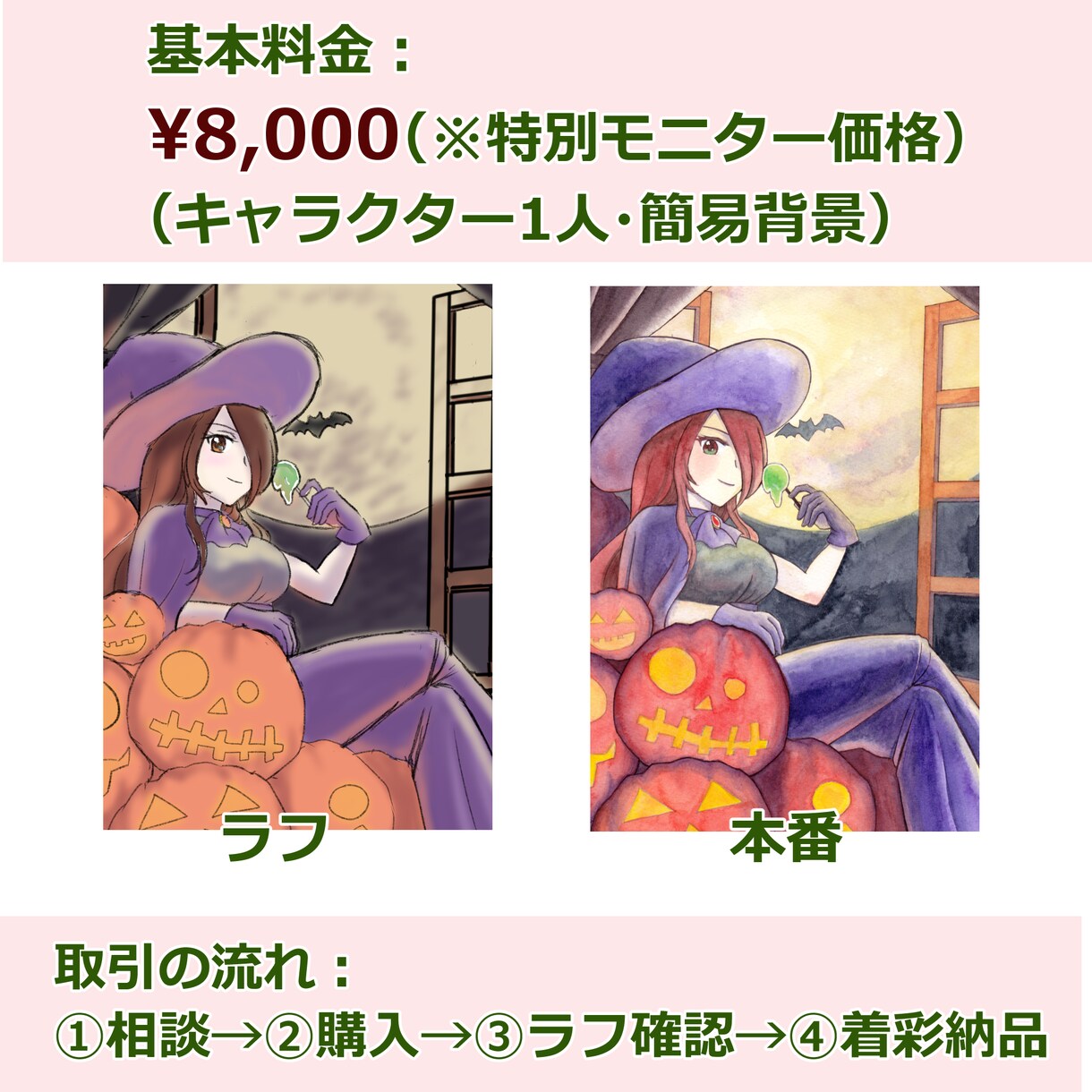 アナログで彩る一枚絵・動画サムネイル等を制作します 透明感のある美しい色彩でキャラクターと情景を描き出します イメージ2