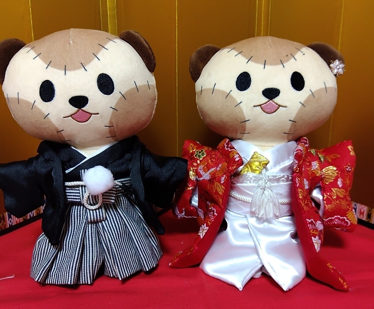 和装結婚式ウェルカムドール衣装作成致します お好きなぬいぐるみの羽織袴、打掛着物を作成致します イメージ4
