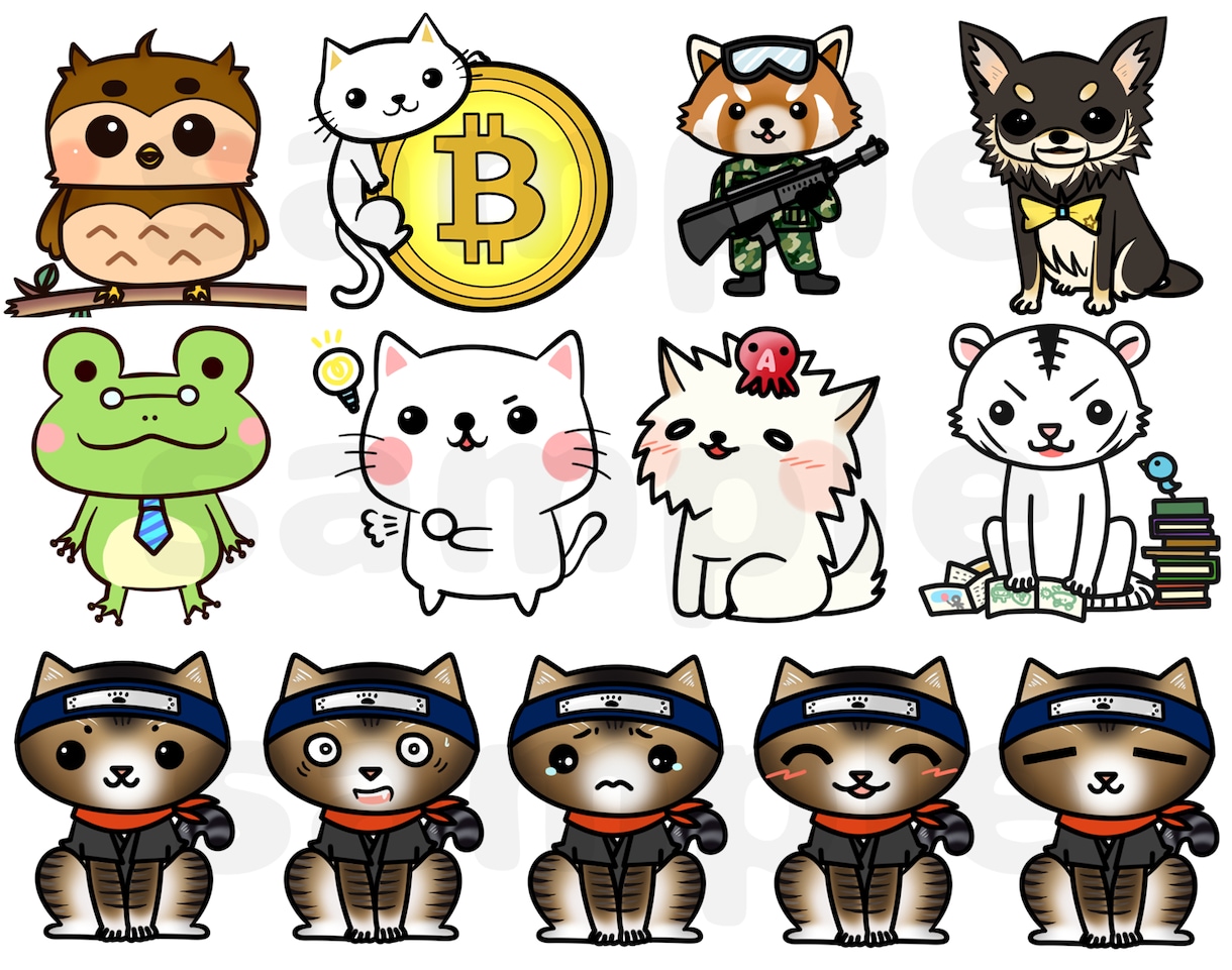 動物や人間キャラのデフォルメイラスト描きます ＳＮＳのアイコンやブログに載せる絵を描かせてください！ イメージ3