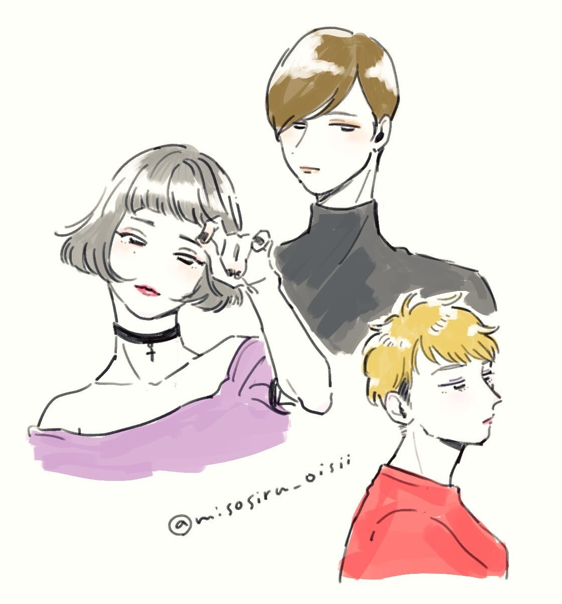 似顔絵イラスト描きます シンプルなラインで顔の特徴をつかみ似顔絵にします イメージ1
