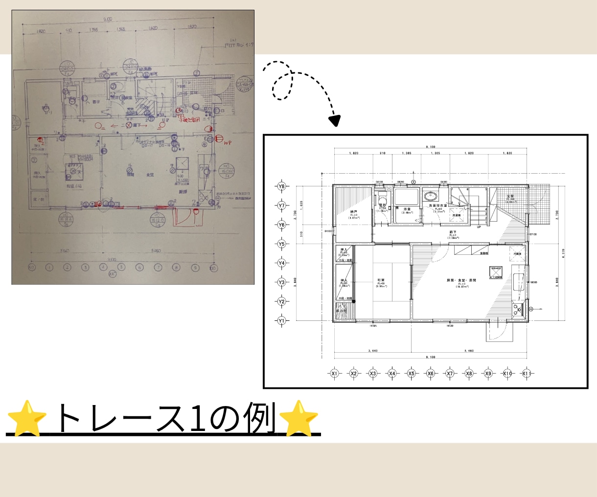 寸法なしでもOK！図面作成・トレースお手伝いします 出来るだけお客様の希望に寄り添い早く丁寧に作成させて頂きます イメージ2