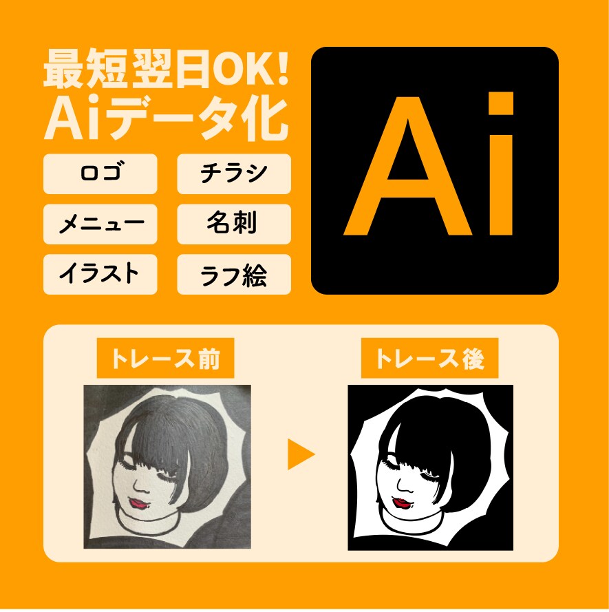 最短翌日！親切・丁寧にトレースします 元データがない、手書きイラストをデータ化したい方へ イメージ1