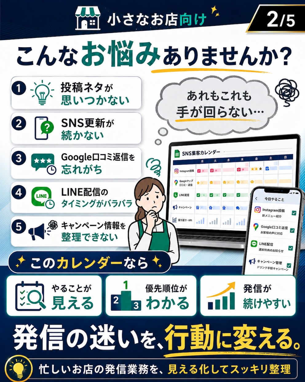 小さなお店向けSNS集客カレンダーをお渡しします SNS集客を一括管理！AIプロンプト100個付き イメージ2