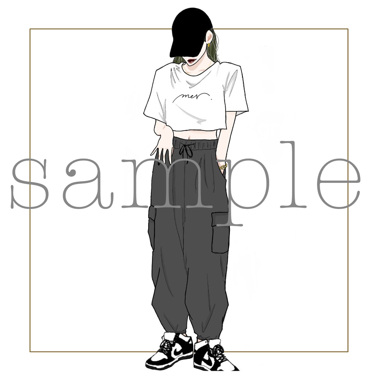 おしゃれなファッションイラストを作成します 商用OK！ポージングやメイクから周りと差をつけよう！ イメージ5