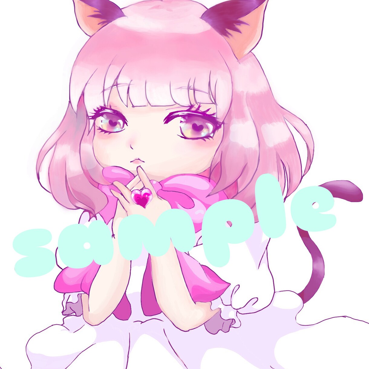 ゆめかわイラスト♡模写も写真を元にお描きします カップルペアイラスト、アイコン、ヘッダー等要望に答えます！！ イメージ4