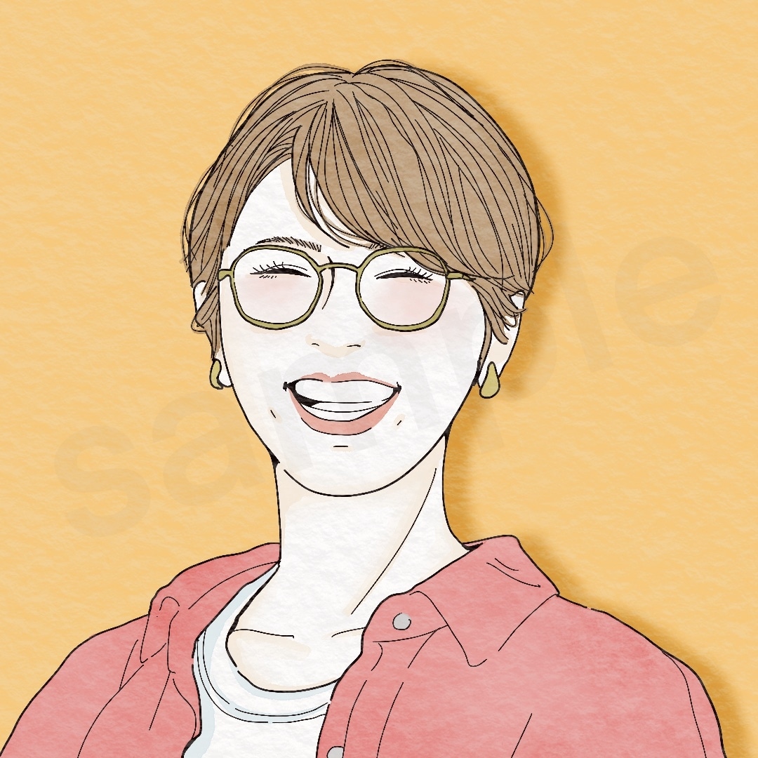 おしゃれ爽やか＊好印象な似顔絵線画アイコン描きます 商用利用OK◎美化&文字入れ無料◎綺麗さ漂う水彩イラスト イメージ10