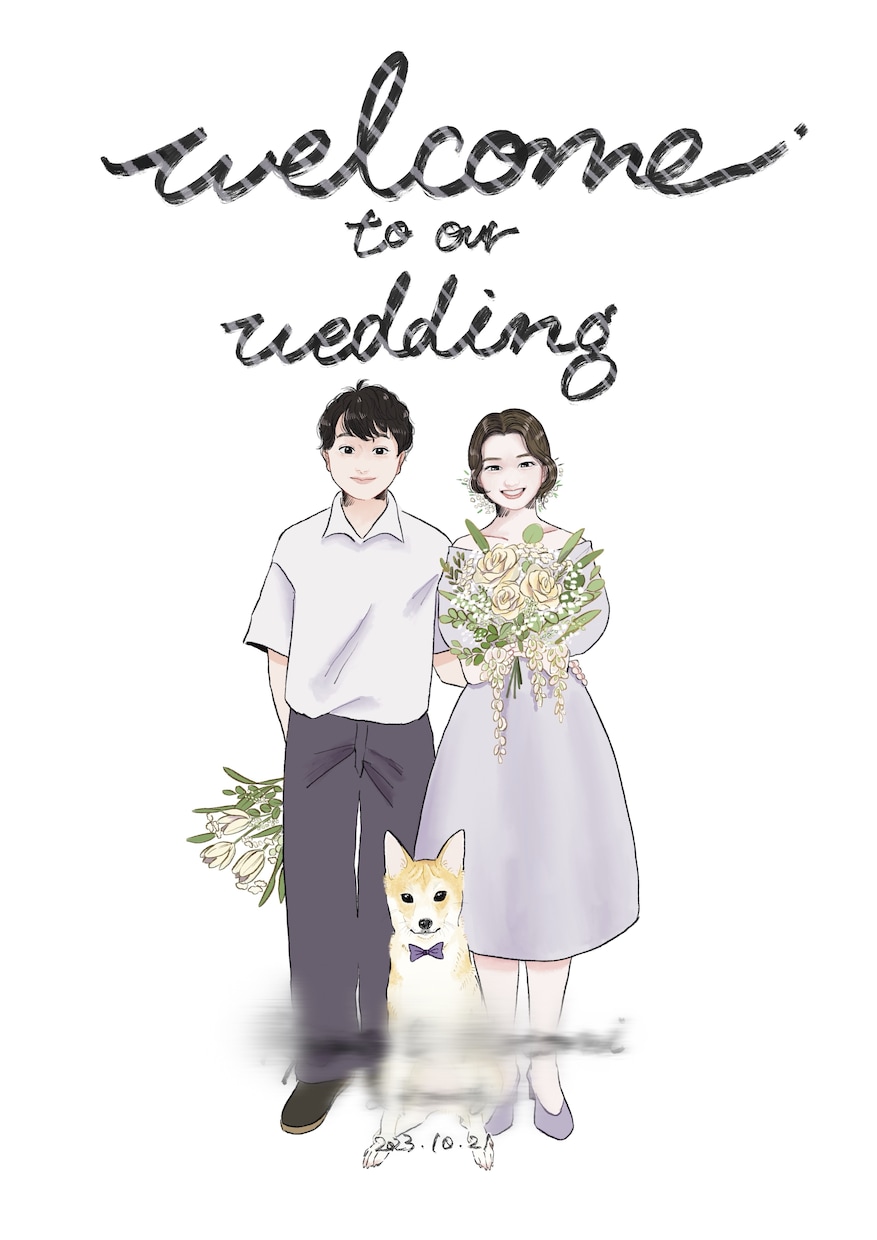 結婚式のウェルカムボードを作成いたします 品のあるおしゃれなイラストに仕上げます！ イメージ3