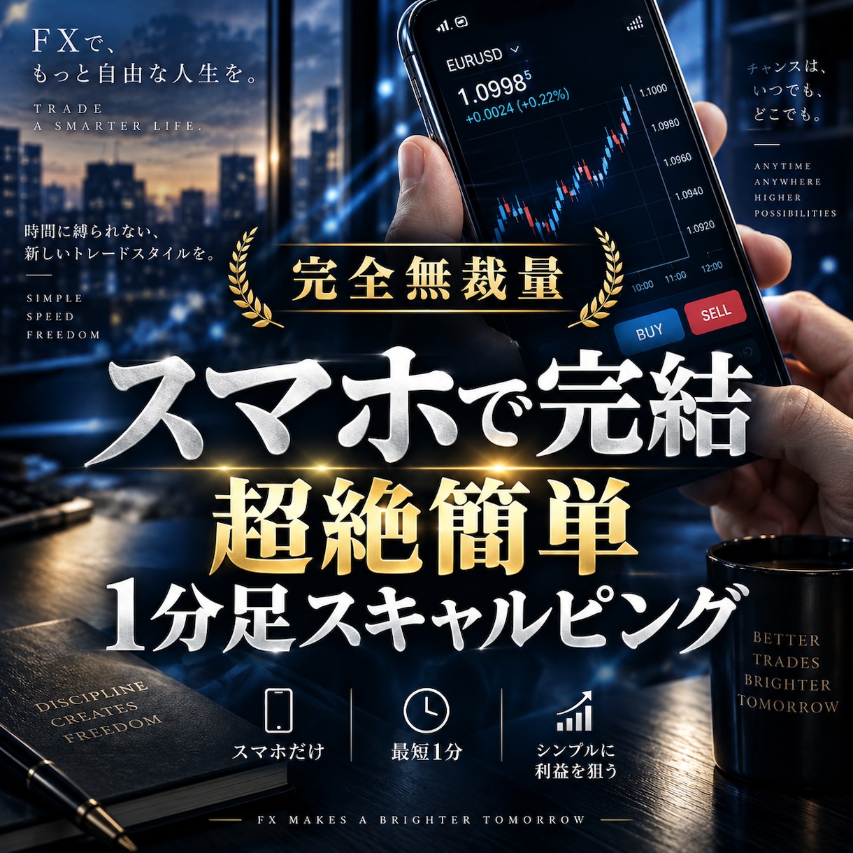 完全無裁量,1分足スキャルピング手法教えます スマホ可能，1分足で完結,一度エントリーしたら放置型 イメージ1