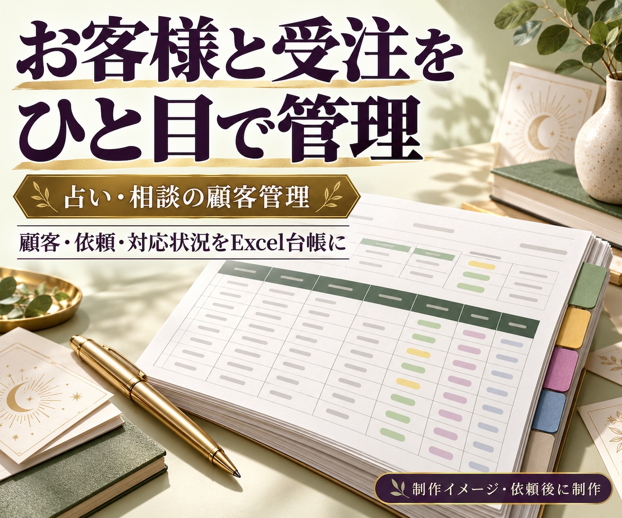 占い師の顧客・受注管理表を作ります 誰の依頼が、今どこまで進んだかを見やすく イメージ1