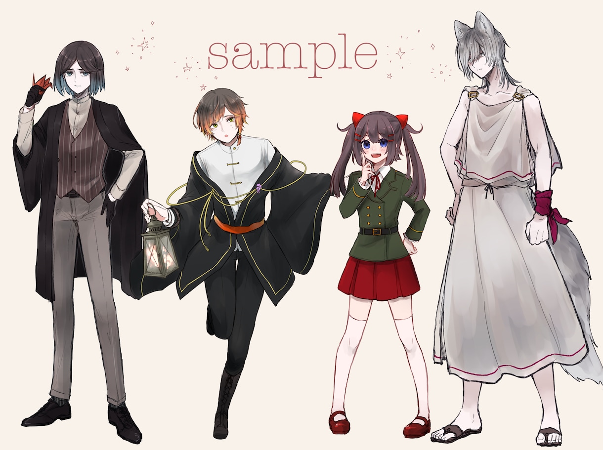 ミニから等身も！キャラクターの立ち絵を提供します ゲームや動画等で使えるさまざまな立ち絵を描きます！ イメージ5