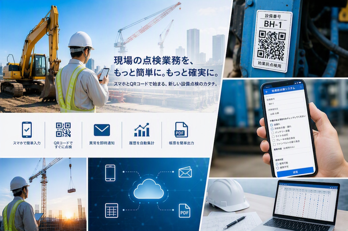 始業前点検・日常点検をスマホで簡単管理の支援します 現場目線で作った点検DXツール イメージ1
