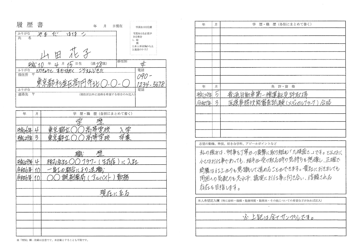 第一印象を上げる丁寧でカチッとした字で代筆します 自分では綺麗に書けない、時間がないと言う方におすすめです イメージ1