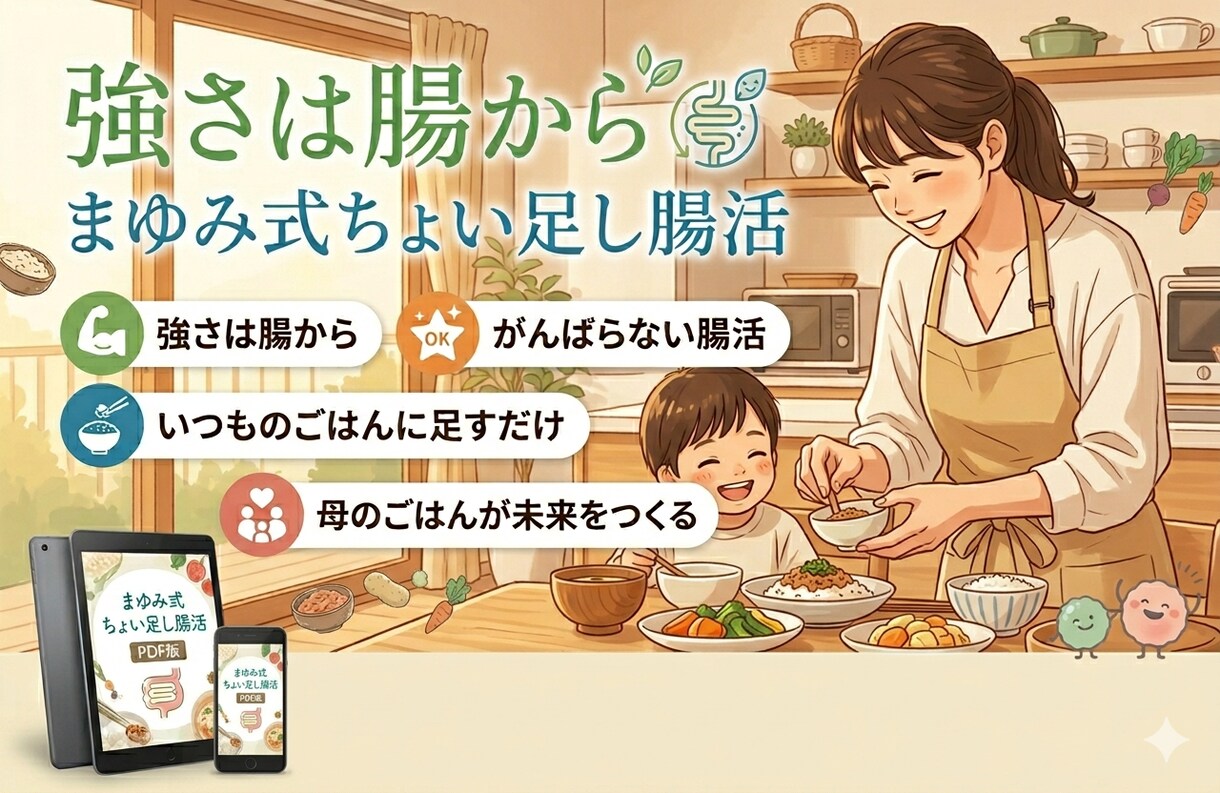 忙しいママのちょい足し腸活教えます いつものごはんに足すだけでがんばらない腸活を目指します イメージ1