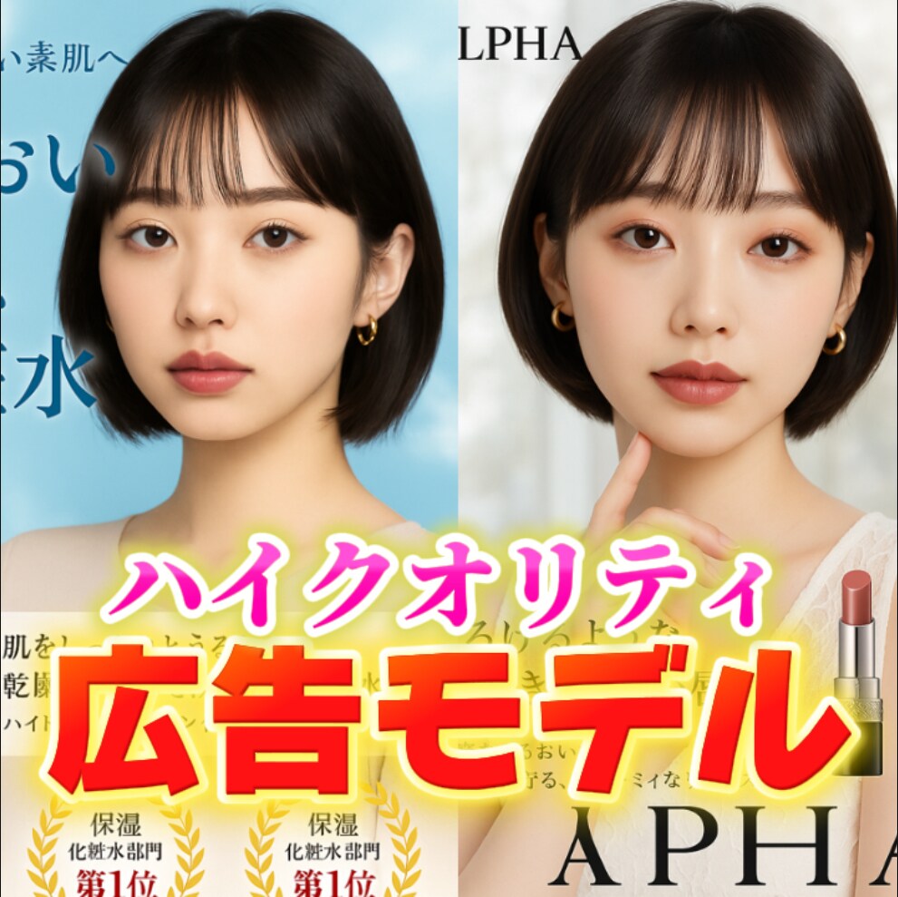 美容室HPやSNS広告用のAI人物画像を制作します 安価で高品質なHP/LP用,SNS用,広告画像等を制作します イメージ1