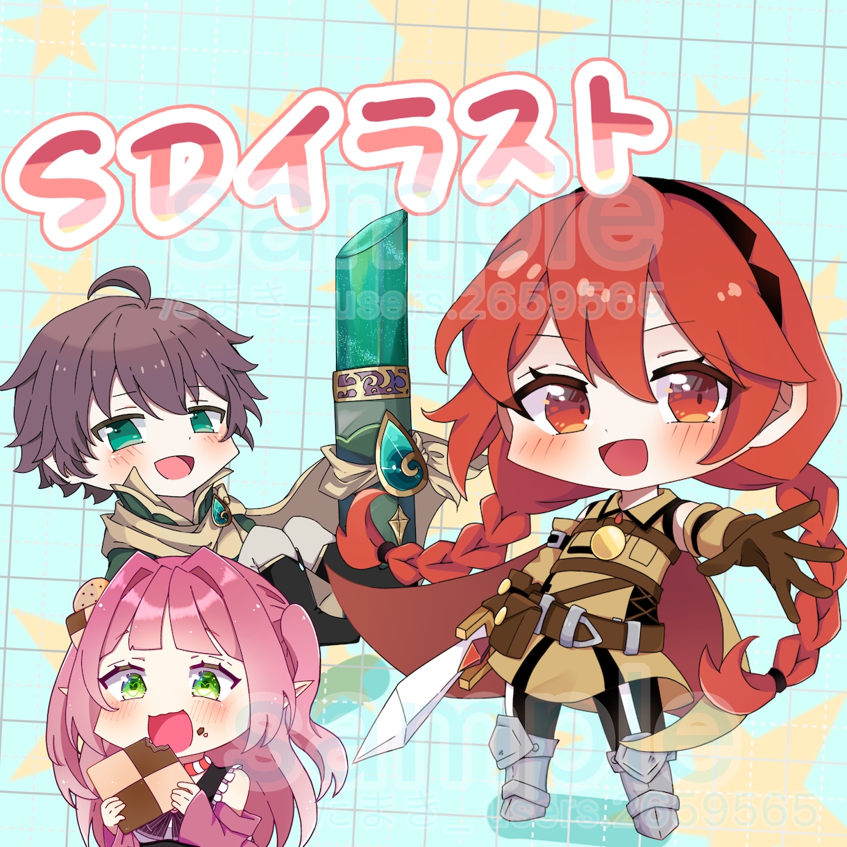 ミニキャラ/SDキャラクターを描きます 可愛くてかっこいいミニキャラを描きます´`* イメージ1