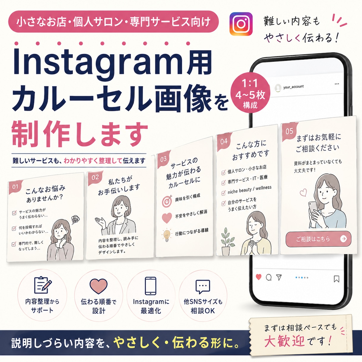 SNS用広告画像作成Insta対応します SNSでのインプレ、集客UP！ イメージ1