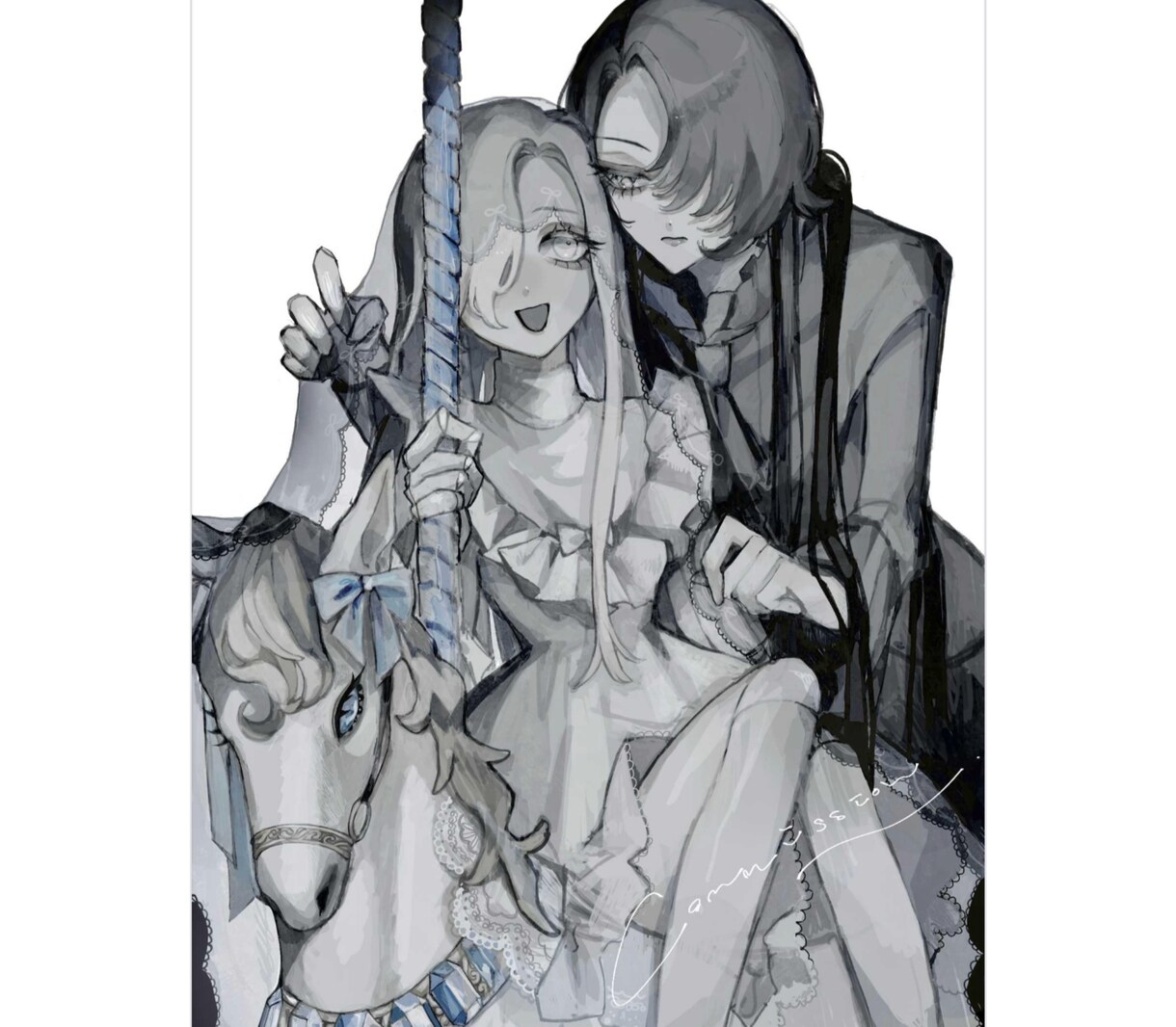 一枚絵・人物／耽美で特別感のある絵を制作します ✩他と被らない“雰囲気“のあるデザインと色使いが得意です✩ イメージ4