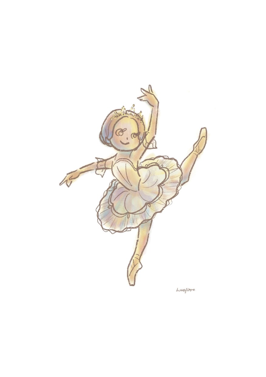 バレリーナのイラストを描きます プレゼント・SNSアイコンに最適です♪ イメージ1