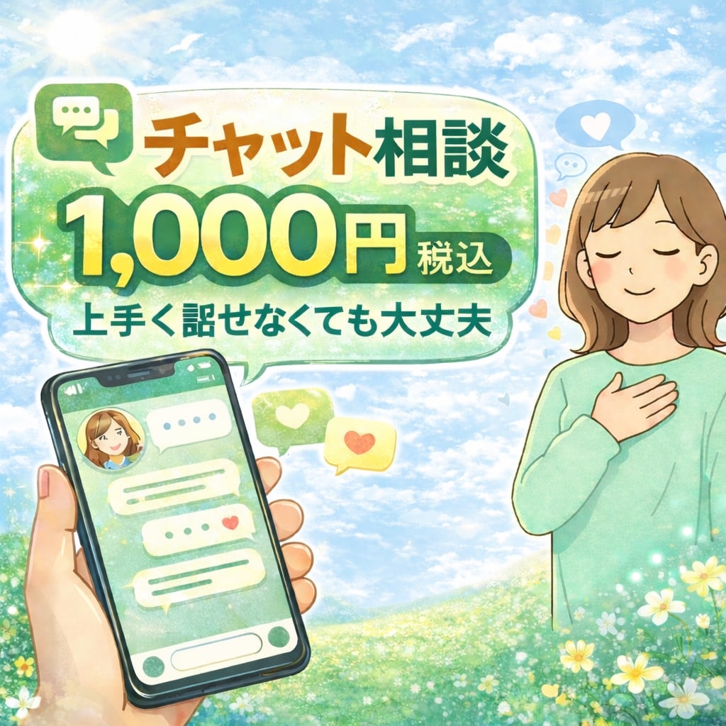 チャット30分▧気持ちを否定せずに聞きます うまく話せなくても大丈夫。共感だけの安心時間 イメージ1