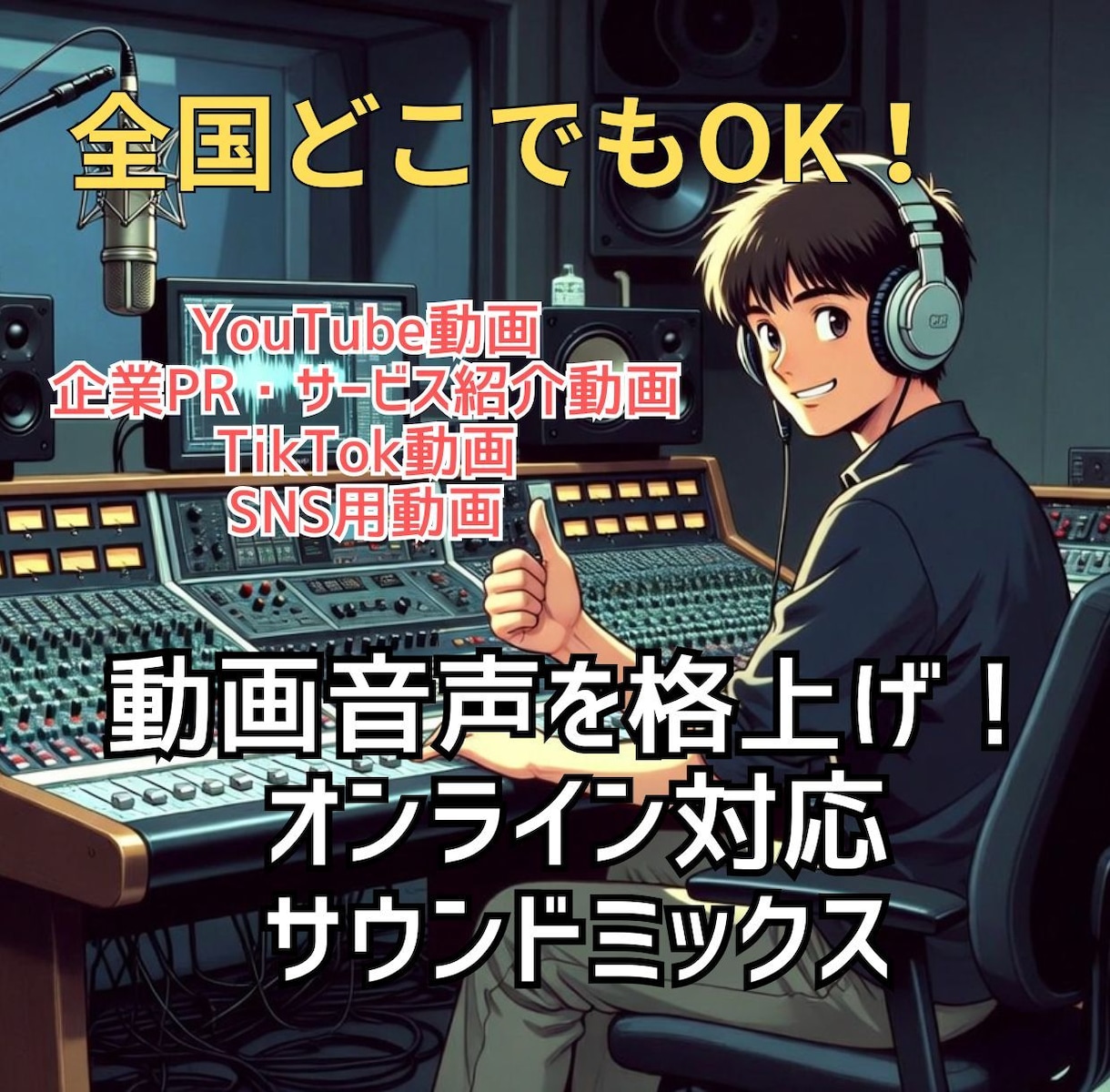 動画の音声を「聞きやすく・疲れない音」に整えます 声が小さい／BGMがうるさい…その音の悩み、プロが解決します イメージ1