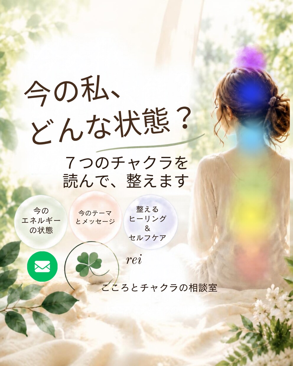 7つのチャクラをリーディングし整えます 今のお悩みを見つめ、自分らしい一歩を踏み出したいときに イメージ1