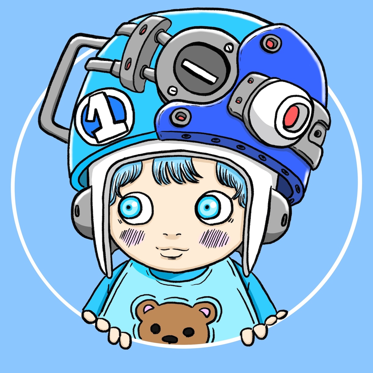 メカチックなSNS用アイコンを作ります メカチックな帽子を被ったキャラクターを作成いたします♪ イメージ1