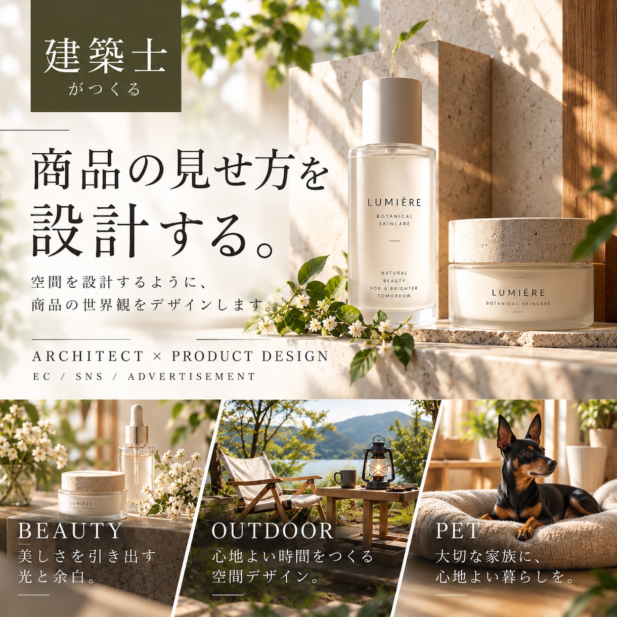建築士が商品画像をデザインします 建築の視点で、商品の世界観をつくります イメージ1