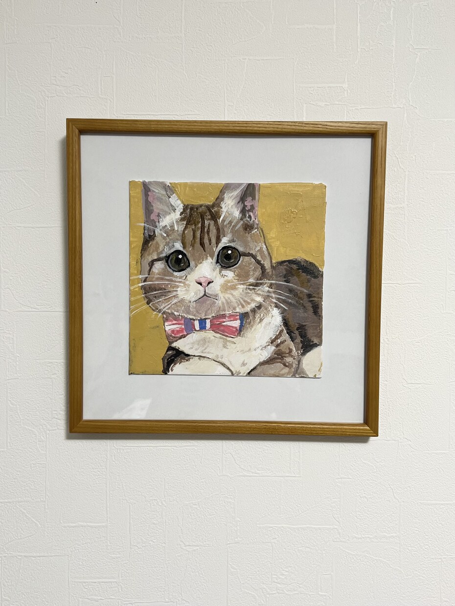 アクリル絵の具でペットイラストを描きます 20cm×20cmのスクエアキャンバスに描きます イメージ2